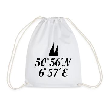 Cologne Cathedral coordinates - Drawstring Bag - white - Front