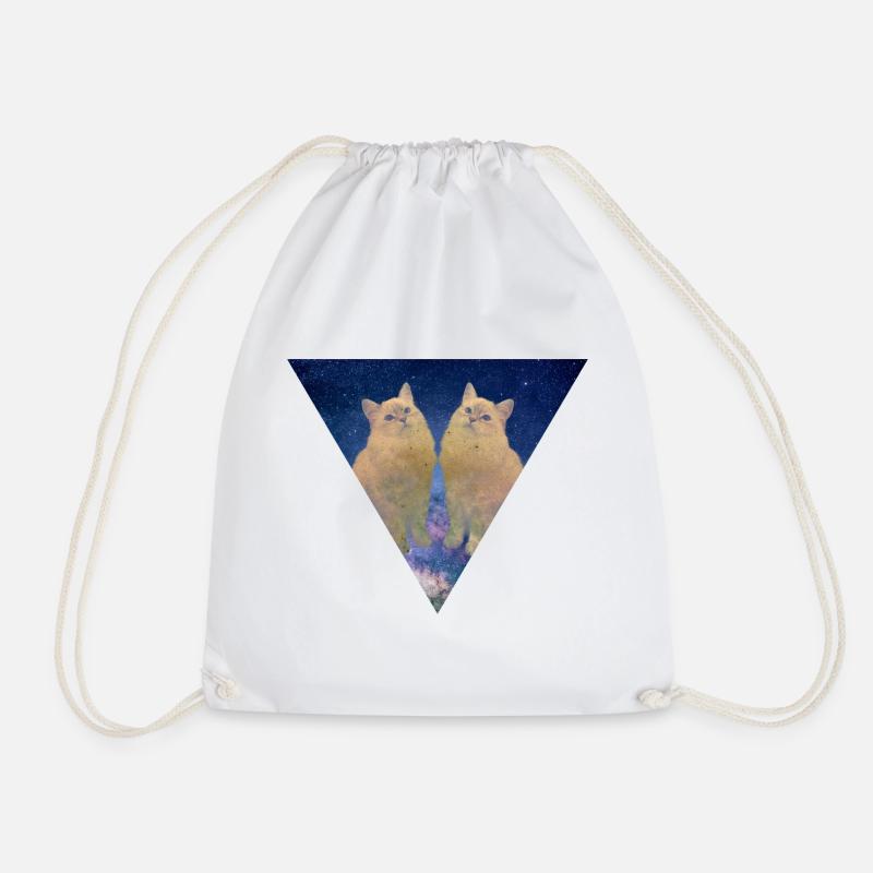 GALAXY CATS CATS FRIENDS CATS KITTEN GIFT - Drawstring Bag - white