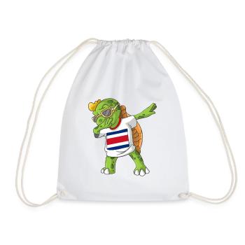 Costa Rica Dabbing turtle - Drawstring Bag - white - Front