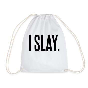 I slay - Drawstring Bag - white - Front