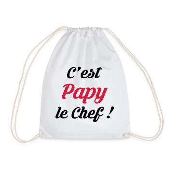 Papy / Grand Pere / Naissance / Bébé Cuisine Chef - Sac de sport léger - blanc - Devant