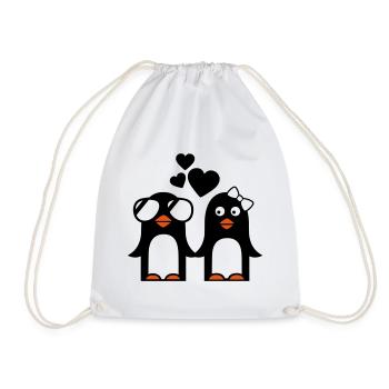 valentinstag pinguine - Turnbeutel - Weiß - Vorne