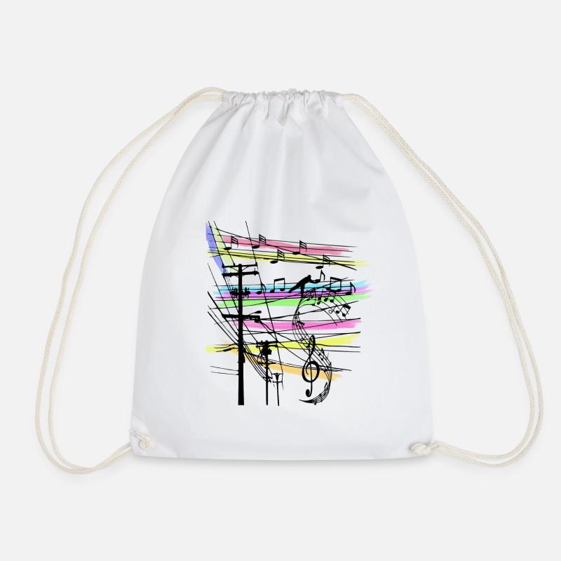 Notes de musique - Sac de sport léger - blanc