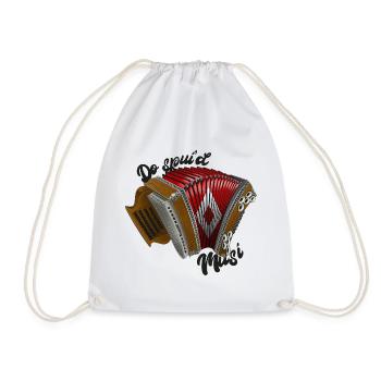 Do spui'd Musi // dark | ZiachON! - Drawstring Bag - white - Front