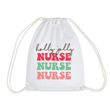 Holly Jolly Nurse - Weihnachten - Turnbeutel - Weiß - Vorne