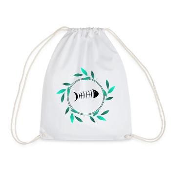 SARDINE. FISH. APRIL FOOL. EASTER. SEA - Drawstring Bag - white - Front