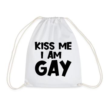 Embrasse-moi je suis gay - LGBTQ - Sac de sport léger - blanc - Devant