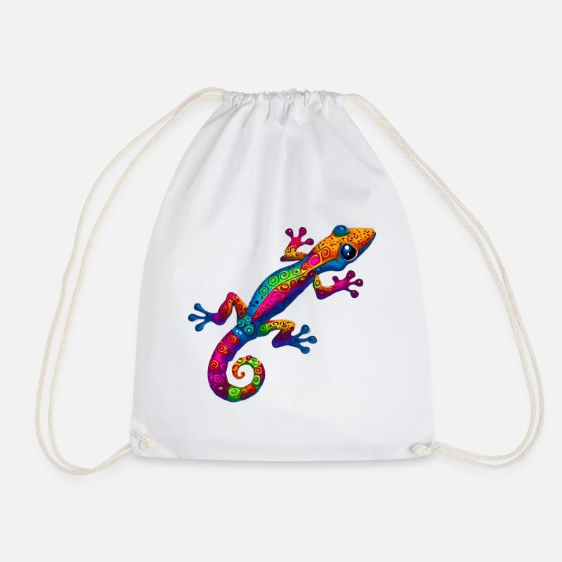 Gecko - Drawstring Bag - white