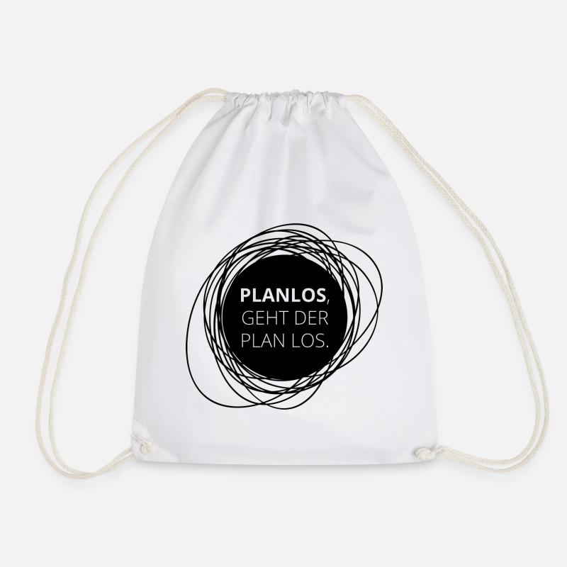 PLANLOS, geht der Plan. - Das andere Montags-Shirt - Turnbeutel - Weiß
