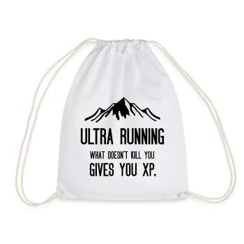 Ultra Running - Was dich nicht umbringt, gibt dir XP - Turnbeutel - Weiß - Vorne