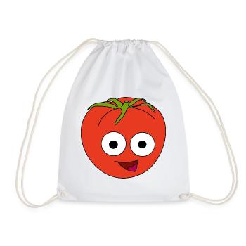 Tomate mit Gesicht - Turnbeutel - Weiß - Vorne