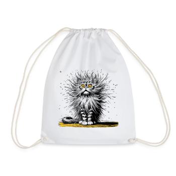 funny cat, laughing, laughing - Drawstring Bag - white - Front