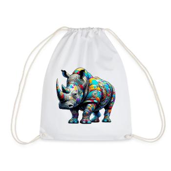 Rhinoceros - Drawstring Bag - white - Front