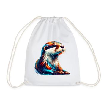 Otter - Drawstring Bag - white - Front