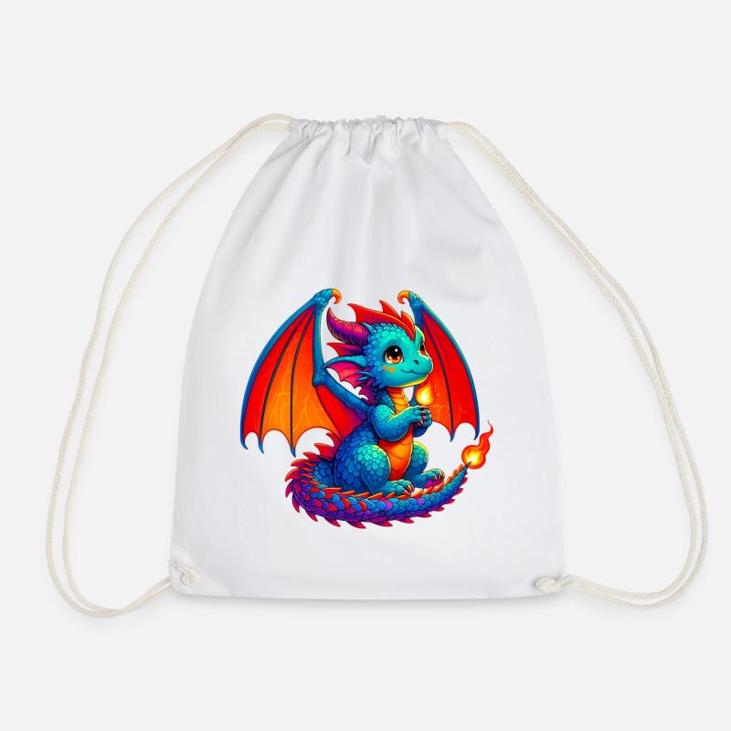 Drache - Turnbeutel - Weiß