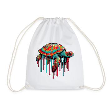 Turtle - Drawstring Bag - white - Front