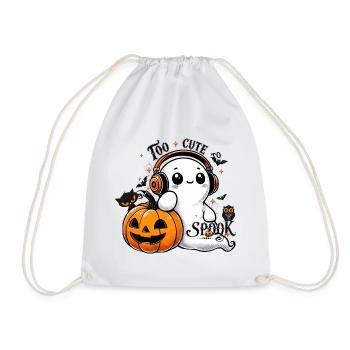 fantôme cool avec des écouteurs et une citrouille d’Halloween - Sac de sport léger - blanc - Devant