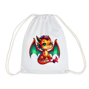 Dragon - Drawstring Bag - white - Front