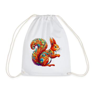 Squirrel - Drawstring Bag - white - Front