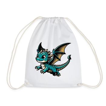 Dragon - Drawstring Bag - white - Front