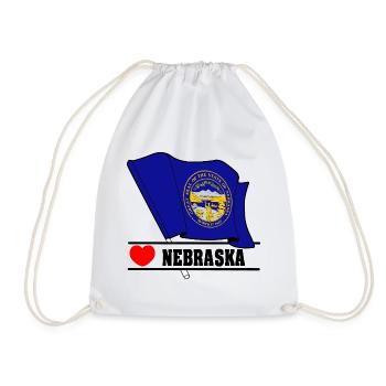 Flag Nebraska heart NEBRASKA - Drawstring Bag - white - Front