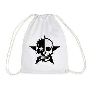 Black Skull – Deadly Minimalism - Drawstring Bag - white - Front