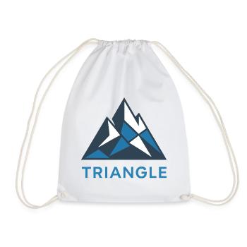 Geometric mountain motif with triangles - Drawstring Bag - white - Front