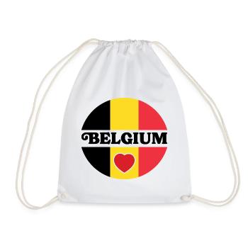 Design Belgium Balanced Hearts - Drawstring Bag - white - Front