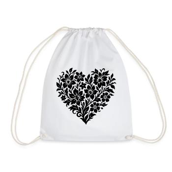 Cœur de fleur abstrait, couleur de vigne florale variable - Sac de sport léger - blanc - Devant