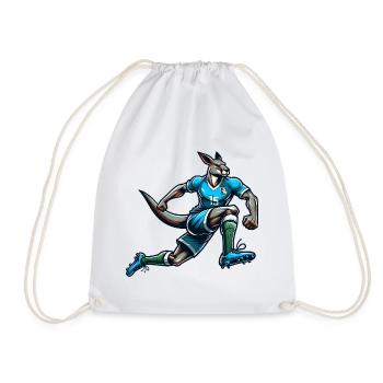 Football Kangaroo Striker Number 15 Team Australia - Drawstring Bag - white - Front