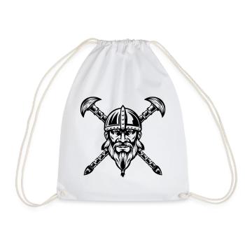 Visage de guerrier viking barbu  - Sac de sport léger - blanc - Devant