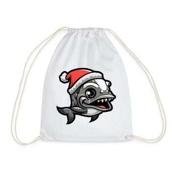 Noël de poisson piranha - Sac de sport léger - blanc - Devant