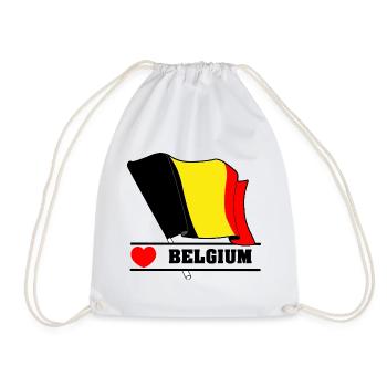 Drapeau belge avec cœur - Sac de sport léger - blanc - Devant