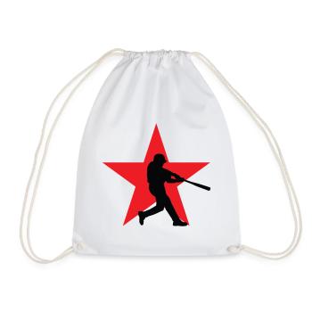 Baseball - Sports - Drawstring Bag - white - Front