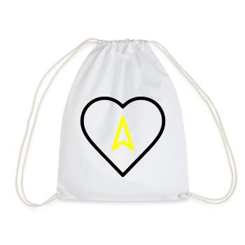Heart with arrow direction - Drawstring Bag - white - Front