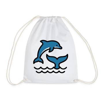 Vagues de dauphins Silhouette de la mer - Sac de sport léger - blanc - Devant