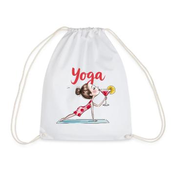 Yoga avec cocktail, figure de yoga drôle en posture avec - Sac de sport léger - blanc - Devant