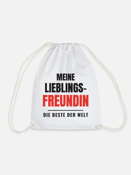 Lieblingsfreundin beste Freundin der Welt Geschenk - Turnbeutel - Weiß