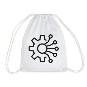 KI-Integration Zahnrad-Symbol - Turnbeutel - Weiß - Vorne