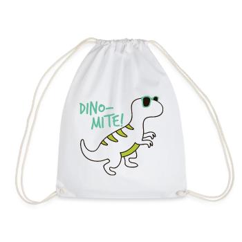 Cooler Dinosaurier Dino-Mite Sonnenbrille Fun - Turnbeutel - Weiß - Vorne