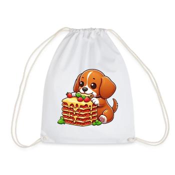 Beagle Liebt Lasagne Italienisch Hund Liebe Lasagn - Turnbeutel - Weiß - Vorne