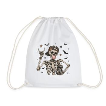 Stay Weird Skeleton Halloween-T-Shirt-Design - Turnbeutel - Weiß - Vorne