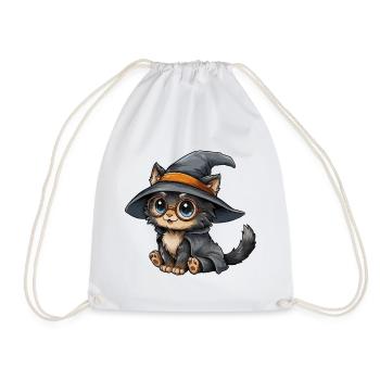 Katzenzauberer mit Brille - Turnbeutel - Weiß - Vorne