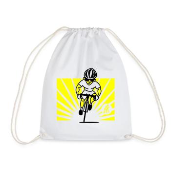 Cyclist - Drawstring Bag - white - Front