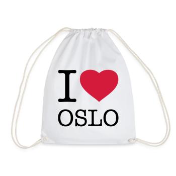 I LOVE OSLO Norwegen - Turnbeutel - Weiß - Vorne