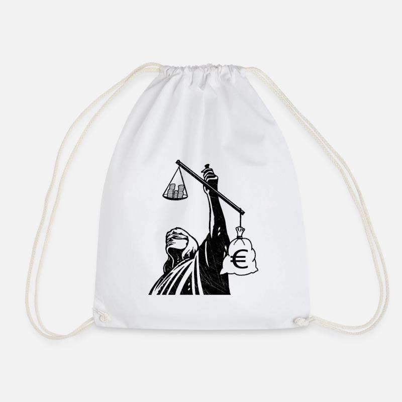 Injustice class struggle redistribution finances - Drawstring Bag - white
