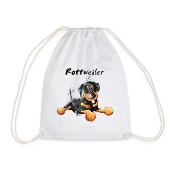 Sweet Rottweiler - Dog - Dogs - Drawstring Bag - white - Front