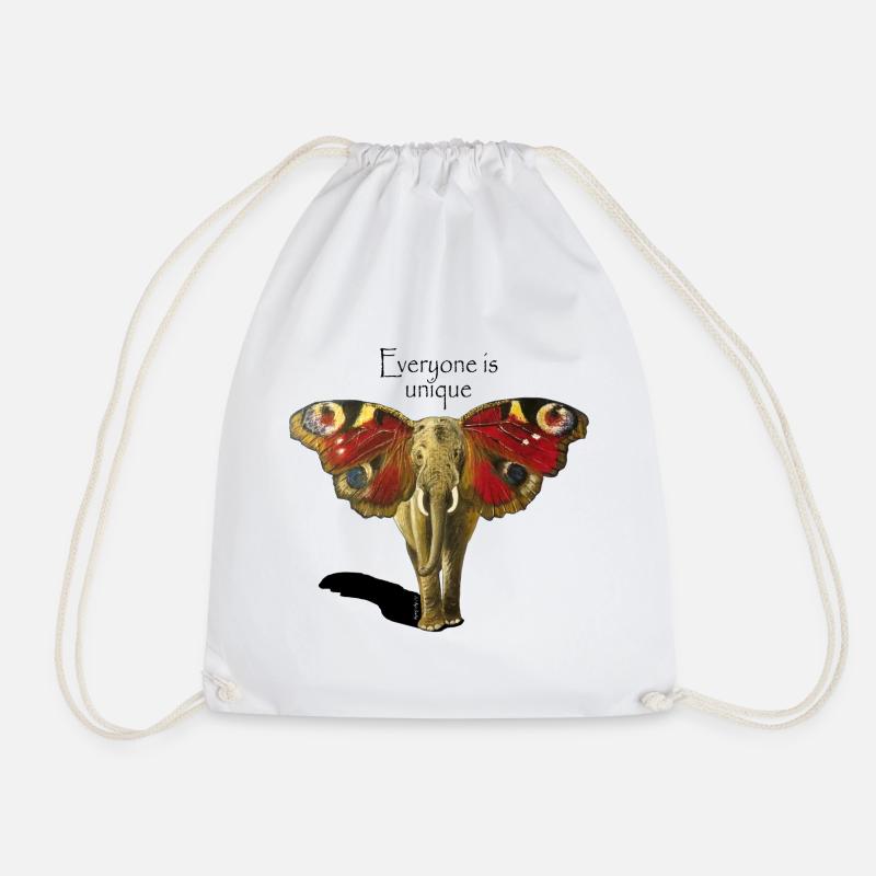Everyone is unique - Drawstring Bag - white