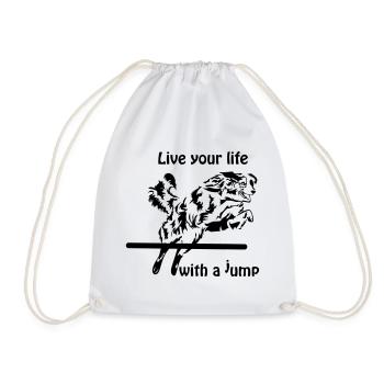 Agility Australian Shepherd Aussie - Drawstring Bag - white - Front