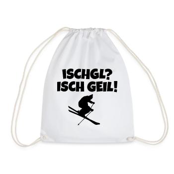 Ischgl Isch Geil Apres Ski Skifahrer - Turnbeutel - Weiß - Vorne